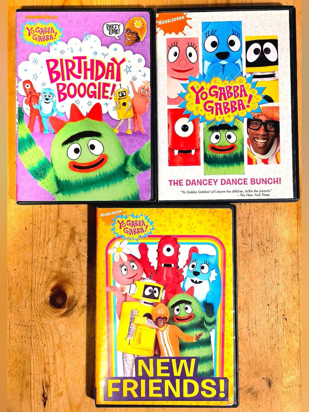 Yo Gabba Gabba Nickelodeon DVD Lot of 3 DANCEY DANCE / FRIENDS / BIRTHDAY BOOGIE